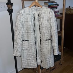 TAHARI Tweed Longline Blazer